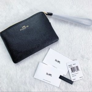Coach Black Leather Wristlet